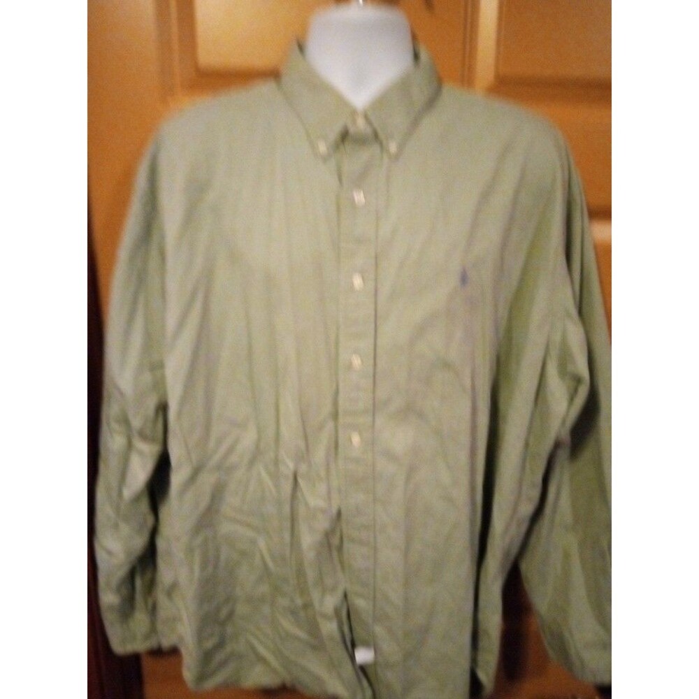 Ralph Lauren Shirt Mens XXL Green Classic Fit  Long Sleeve Button Down